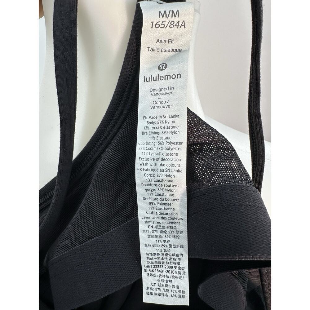 Lululemon Black Racerback Tank Top Built In Bra Athletic Yoga Womens M Size MFit - Picture 7 of 7